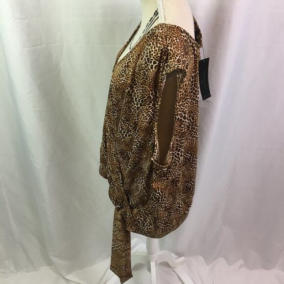 Worthington Alfie Animal Sleeveless Wrap Top Brown XXL - Picture 9 of 14